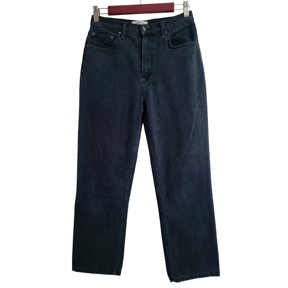 Reformation Liza High Rise Straight Leg Cropped Jeans Wash Black Size 28